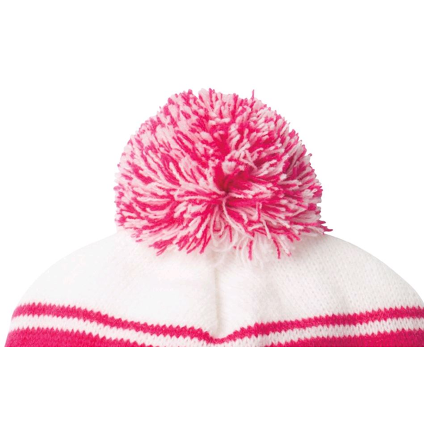 Sport-Tek® Stripe Pom Pom Beanie