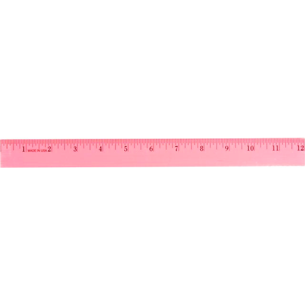 Fluorescent Wood Ruler, 12"