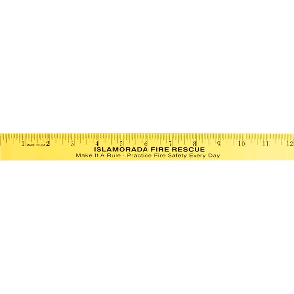 Fluorescent Wood Ruler, 12"