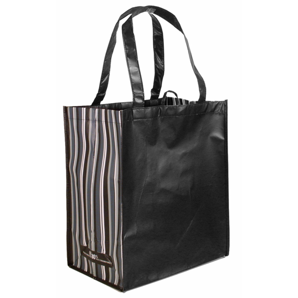 Laminated Striped Non-Woven Grocery Tote