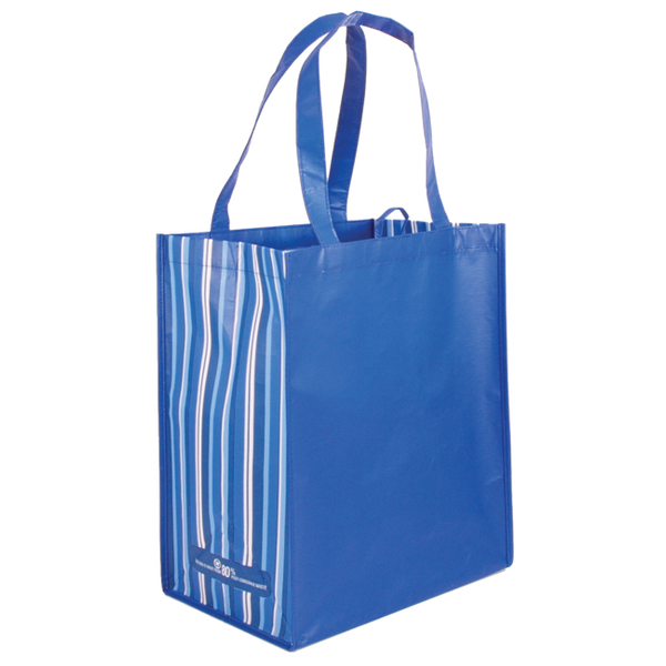 Laminated Striped Non-Woven Grocery Tote