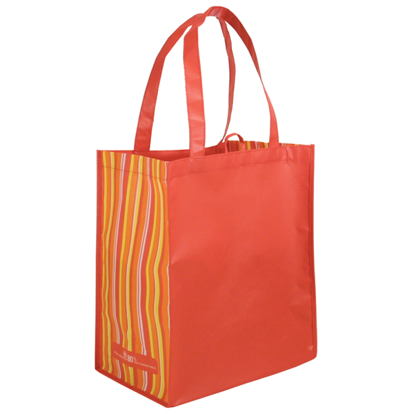 Laminated Striped Non-Woven Grocery Tote