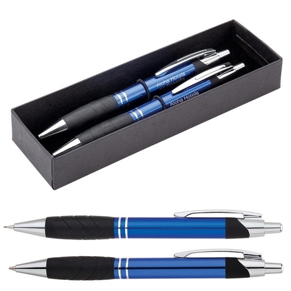 Plunge-Action Ballpoint Pen & Pencil Set