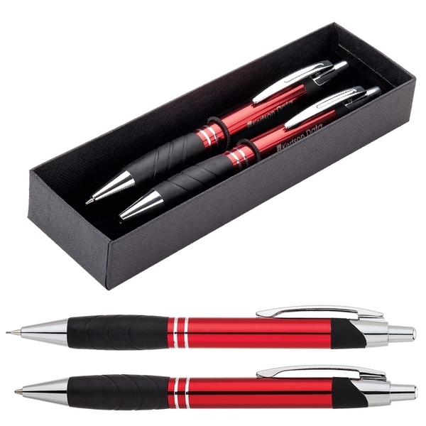 Plunge-Action Ballpoint Pen & Pencil Set