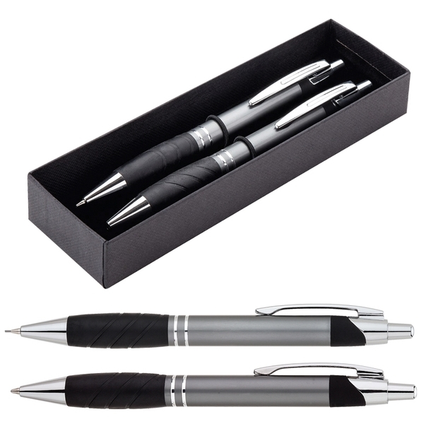 Plunge-Action Ballpoint Pen & Pencil Set