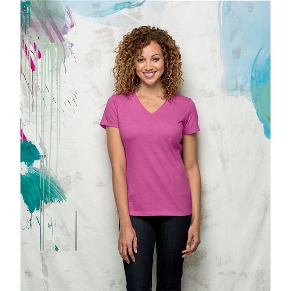 District Made® Perfect Blend® Ladies' V-Neck Tee
