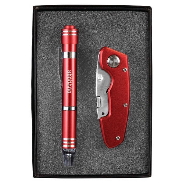 LED Screwdriver & Utility Cutter Gift Set
