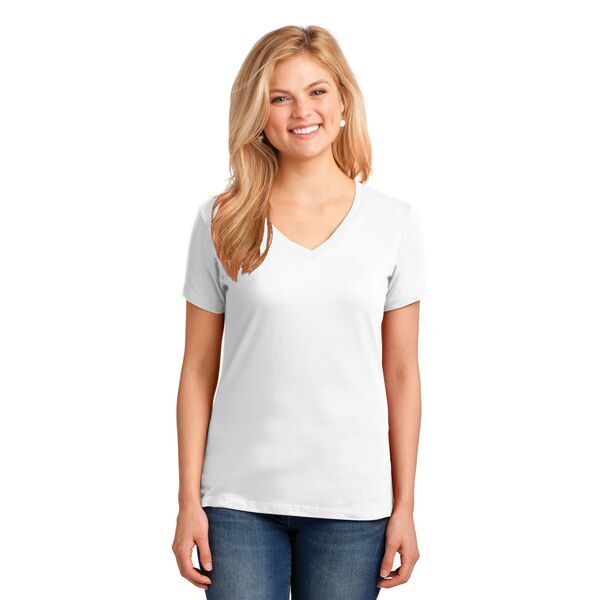 Port & Company® 100% Cotton Ladies' V-Neck Tee