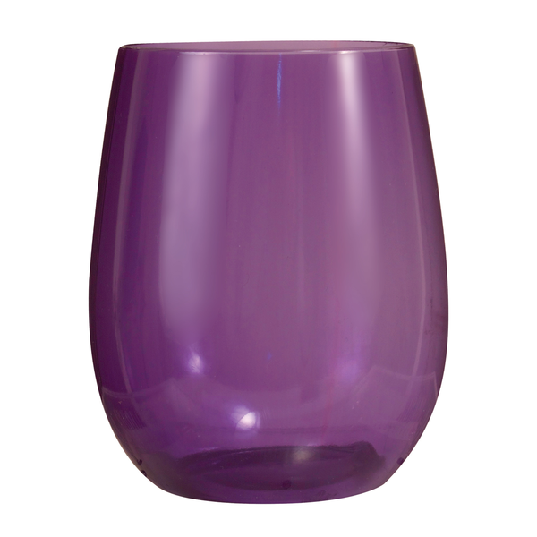 Shatterproof Plastic Stemless Wine Glass, 12oz.