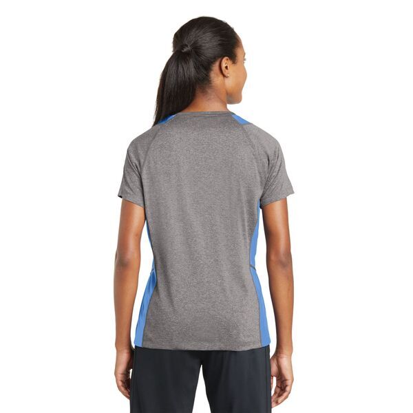 Sport-Tek® Heather Colorblock Contender™ Ladies' V-Neck Performance Tee