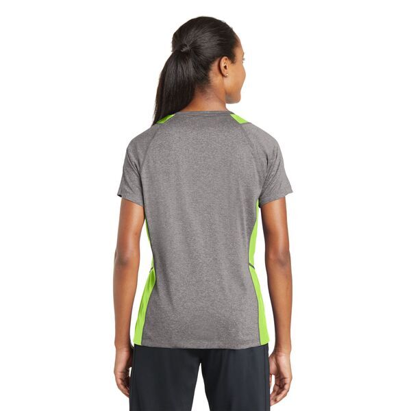 Sport-Tek® Heather Colorblock Contender™ Ladies' V-Neck Performance Tee