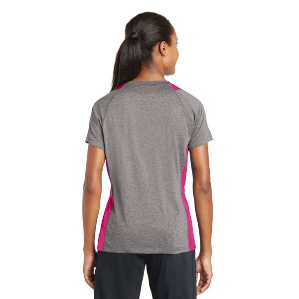Sport-Tek® Heather Colorblock Contender™ Ladies' V-Neck Performance Tee