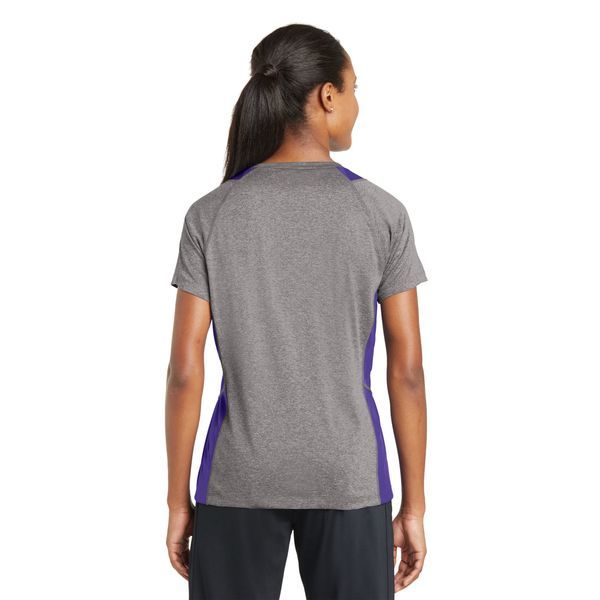 Sport-Tek® Heather Colorblock Contender™ Ladies' V-Neck Performance Tee