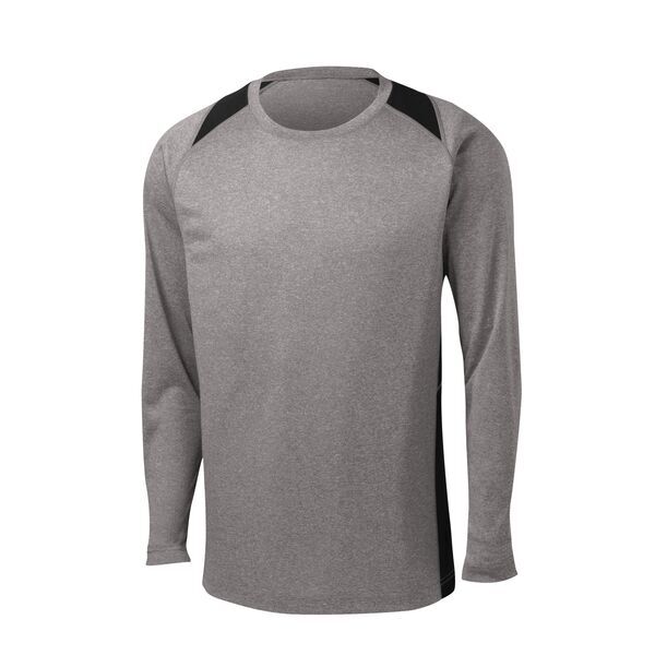 Sport-Tek® Heather Colorblock Contender™ Long Sleeve Performance Tee