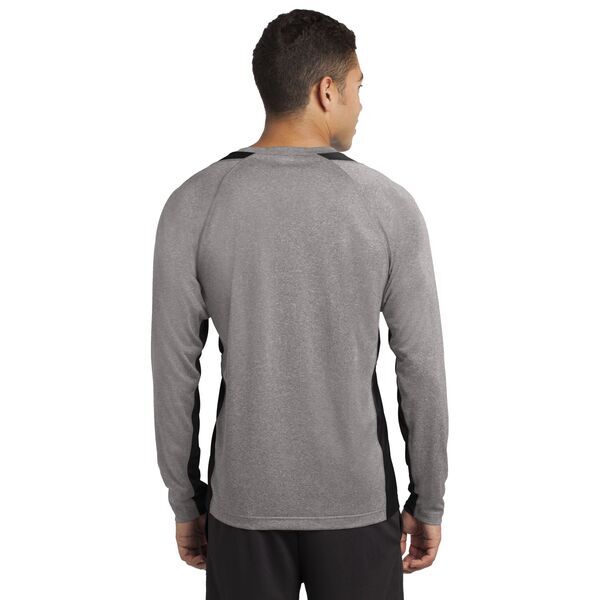 Sport-Tek® Heather Colorblock Contender™ Long Sleeve Performance Tee