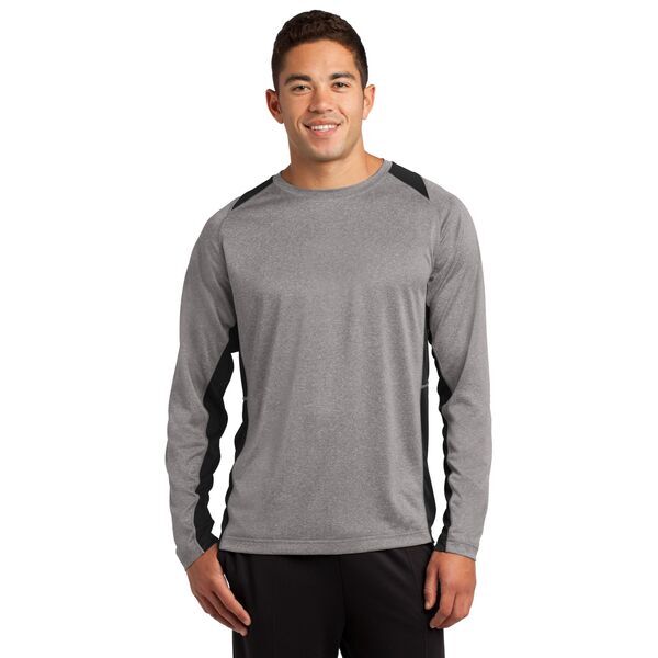 Sport-Tek® Heather Colorblock Contender™ Long Sleeve Performance Tee