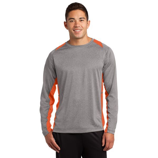 Sport-Tek® Heather Colorblock Contender™ Long Sleeve Performance Tee