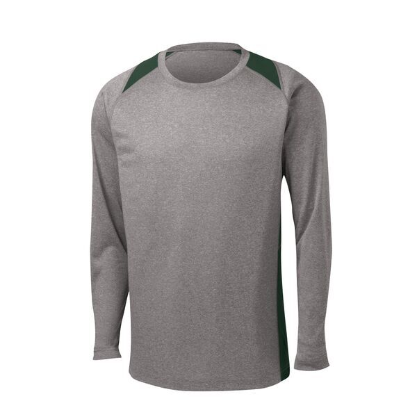 Sport-Tek® Heather Colorblock Contender™ Long Sleeve Performance Tee