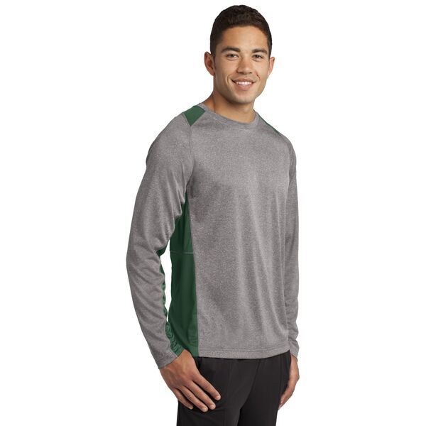 Sport-Tek® Heather Colorblock Contender™ Long Sleeve Performance Tee
