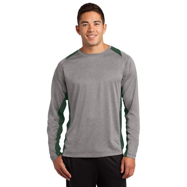 Sport-Tek® Heather Colorblock Contender™ Long Sleeve Performance Tee