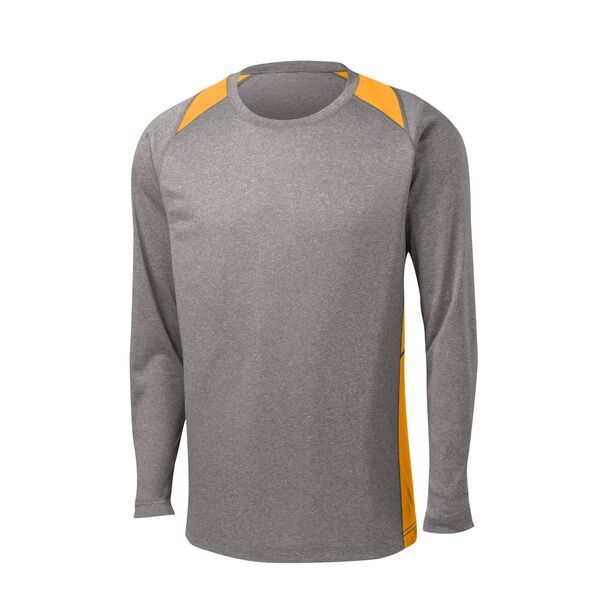Sport-Tek® Heather Colorblock Contender™ Long Sleeve Performance Tee