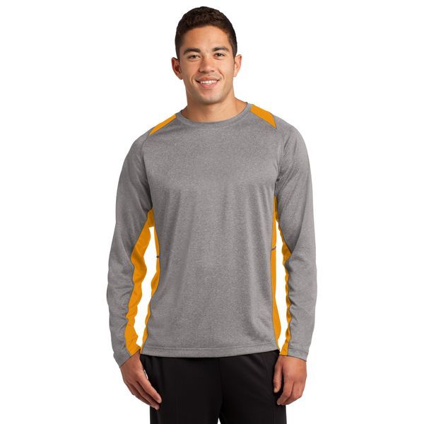 Sport-Tek® Heather Colorblock Contender™ Long Sleeve Performance Tee