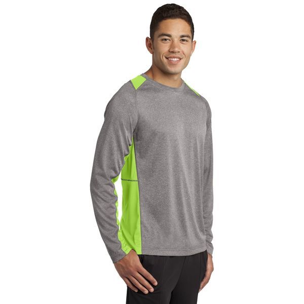 Sport-Tek® Heather Colorblock Contender™ Long Sleeve Performance Tee