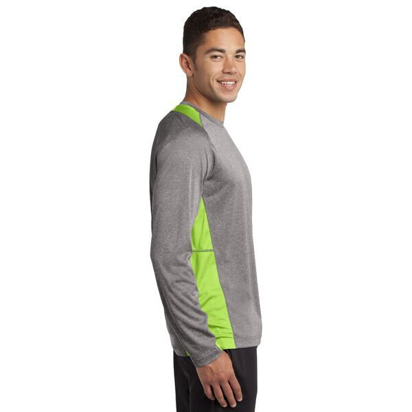 Sport-Tek® Heather Colorblock Contender™ Long Sleeve Performance Tee