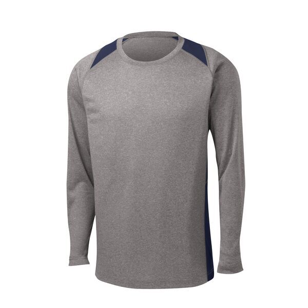 Sport-Tek® Heather Colorblock Contender™ Long Sleeve Performance Tee