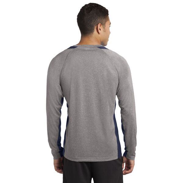 Sport-Tek® Heather Colorblock Contender™ Long Sleeve Performance Tee