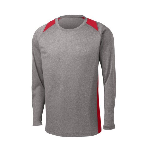 Sport-Tek® Heather Colorblock Contender™ Long Sleeve Performance Tee