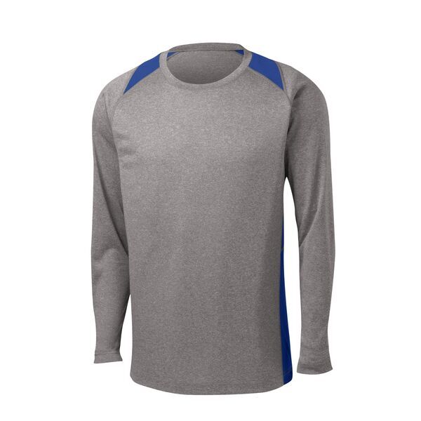 Sport-Tek® Heather Colorblock Contender™ Long Sleeve Performance Tee