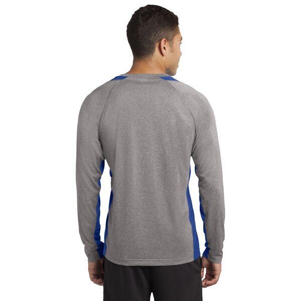 Sport-Tek® Heather Colorblock Contender™ Long Sleeve Performance Tee