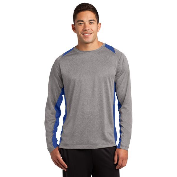 Sport-Tek® Heather Colorblock Contender™ Long Sleeve Performance Tee