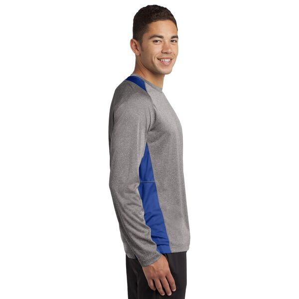 Sport-Tek® Heather Colorblock Contender™ Long Sleeve Performance Tee