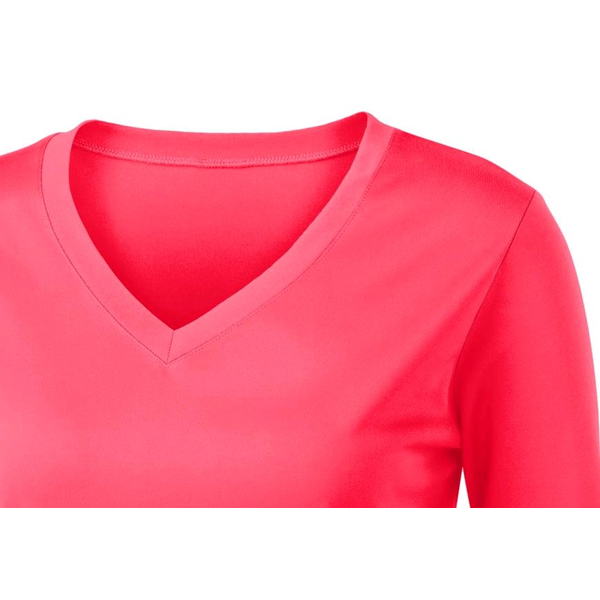 Sport-Tek® PosiCharge™ Competitor™ Ladies' Interlock Long Sleeve Performance V-Neck Tee