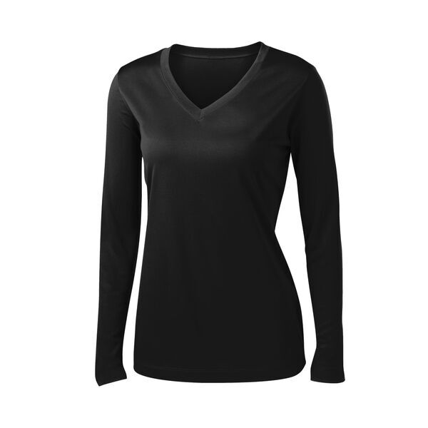 Sport-Tek® PosiCharge™ Competitor™ Ladies' Interlock Long Sleeve Performance V-Neck Tee