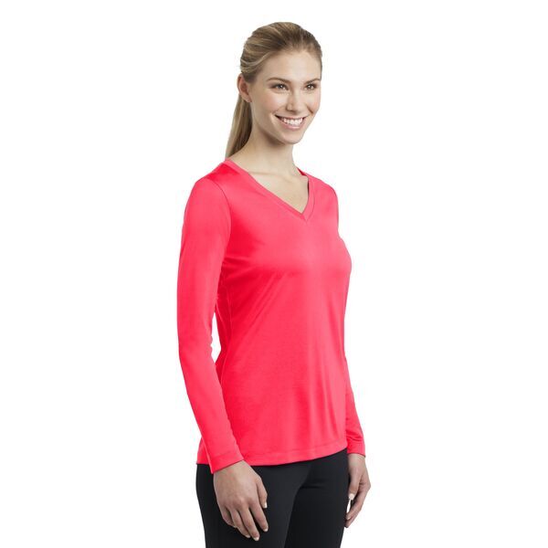 Sport-Tek® PosiCharge™ Competitor™ Ladies' Interlock Long Sleeve Performance V-Neck Tee