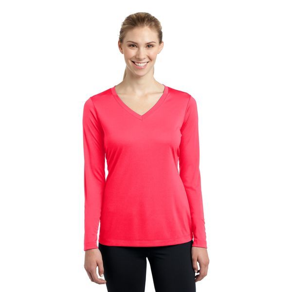 Sport-Tek® PosiCharge™ Competitor™ Ladies' Interlock Long Sleeve Performance V-Neck Tee