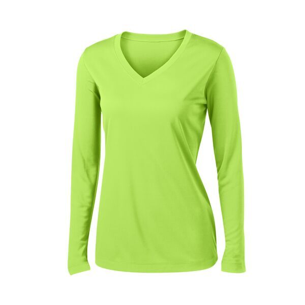 Sport-Tek® PosiCharge™ Competitor™ Ladies' Interlock Long Sleeve Performance V-Neck Tee