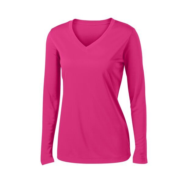 Sport-Tek® PosiCharge™ Competitor™ Ladies' Interlock Long Sleeve Performance V-Neck Tee