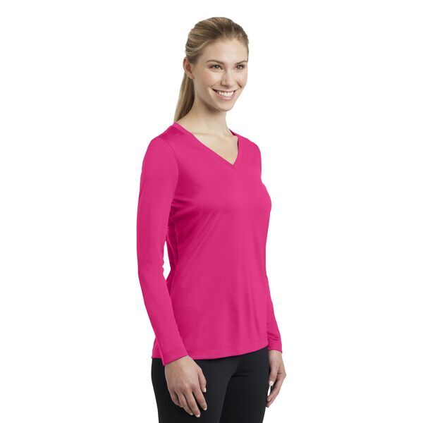 Sport-Tek® PosiCharge™ Competitor™ Ladies' Interlock Long Sleeve Performance V-Neck Tee