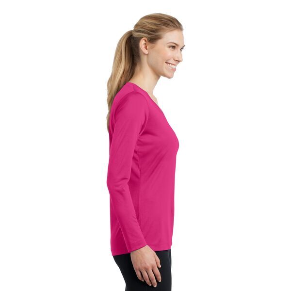 Sport-Tek® PosiCharge™ Competitor™ Ladies' Interlock Long Sleeve Performance V-Neck Tee