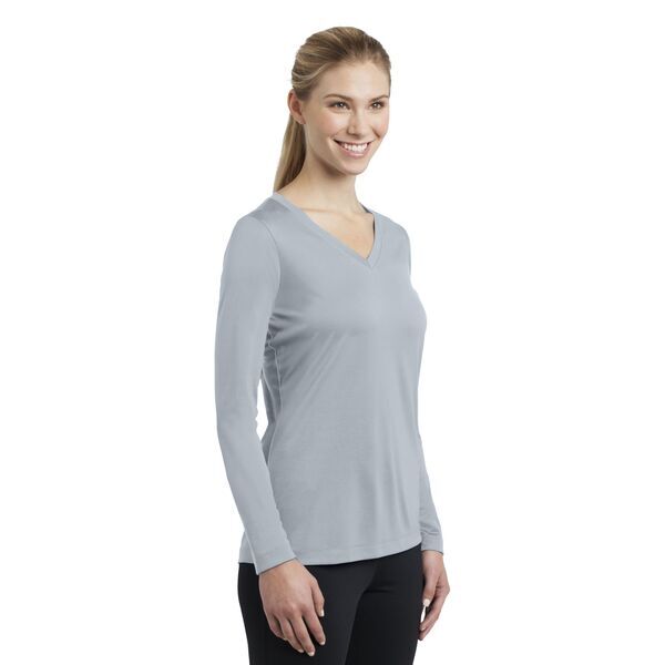 Sport-Tek® PosiCharge™ Competitor™ Ladies' Interlock Long Sleeve Performance V-Neck Tee