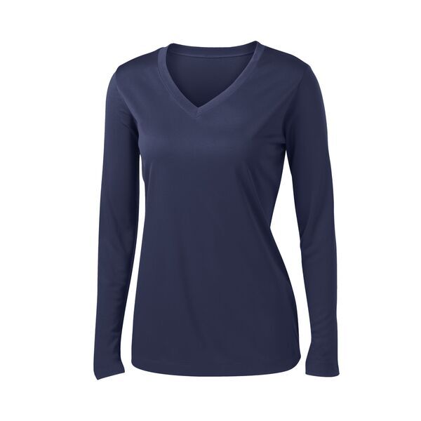 Sport-Tek® PosiCharge™ Competitor™ Ladies' Interlock Long Sleeve Performance V-Neck Tee