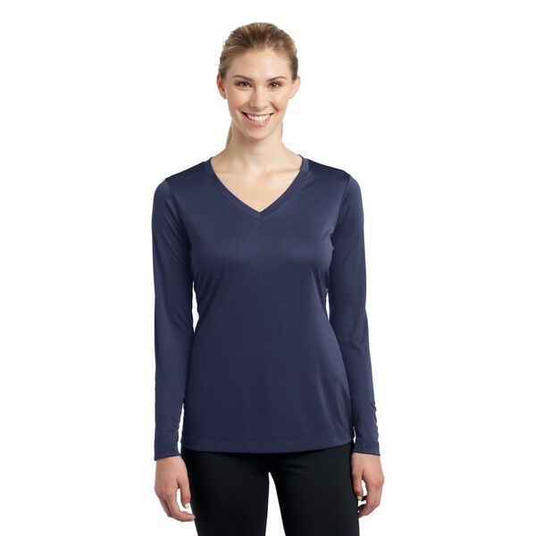 Sport-Tek® PosiCharge™ Competitor™ Ladies' Interlock Long Sleeve Performance V-Neck Tee
