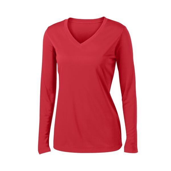 Sport-Tek® PosiCharge™ Competitor™ Ladies' Interlock Long Sleeve Performance V-Neck Tee