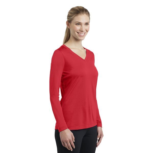 Sport-Tek® PosiCharge™ Competitor™ Ladies' Interlock Long Sleeve Performance V-Neck Tee