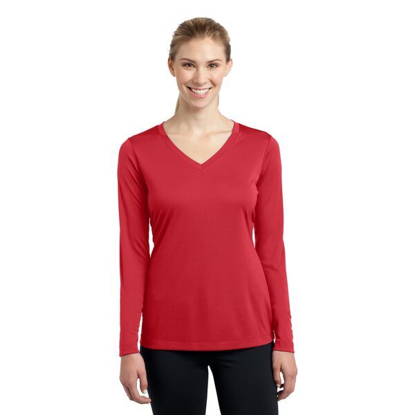 Sport-Tek® PosiCharge™ Competitor™ Ladies' Interlock Long Sleeve Performance V-Neck Tee