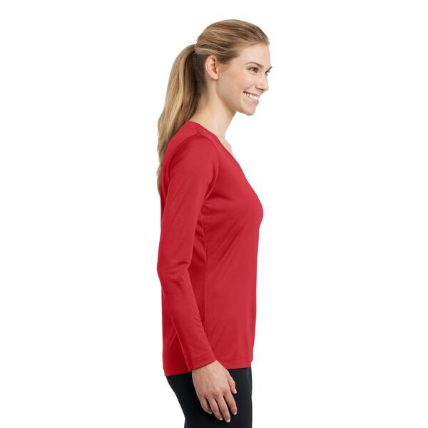 Sport-Tek® PosiCharge™ Competitor™ Ladies' Interlock Long Sleeve Performance V-Neck Tee